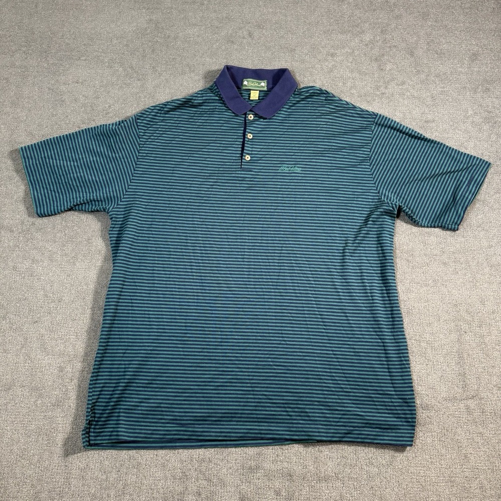 Rare Vintage Sea Island GA Branded Striped Polo Shirt Men's Size XLarge USA Made